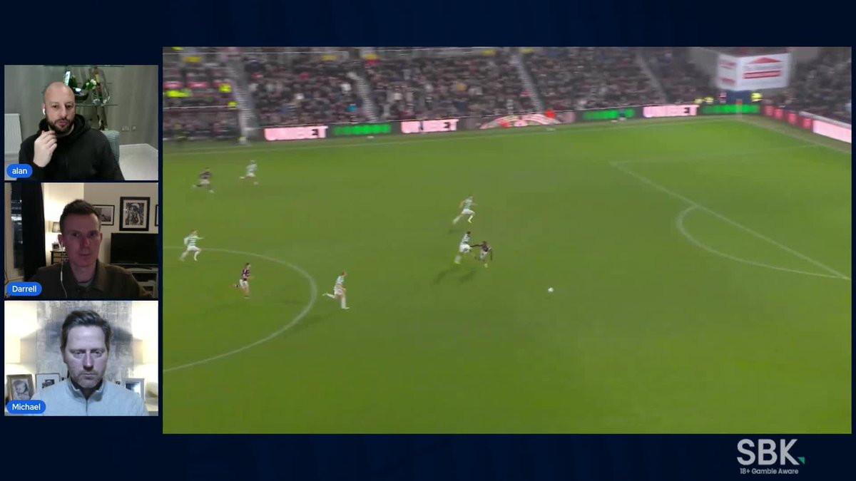 "I've heard a lot about the angle of the ball, but let's be clear, the ball is still going towards the goal" 🗣️ Michael Stewart, Alan Hutton and Darrell Currie discuss Auston Trusty's red card against Hearts 🟥 Presented by SBK | 18+ | Please Gamble Responsibly