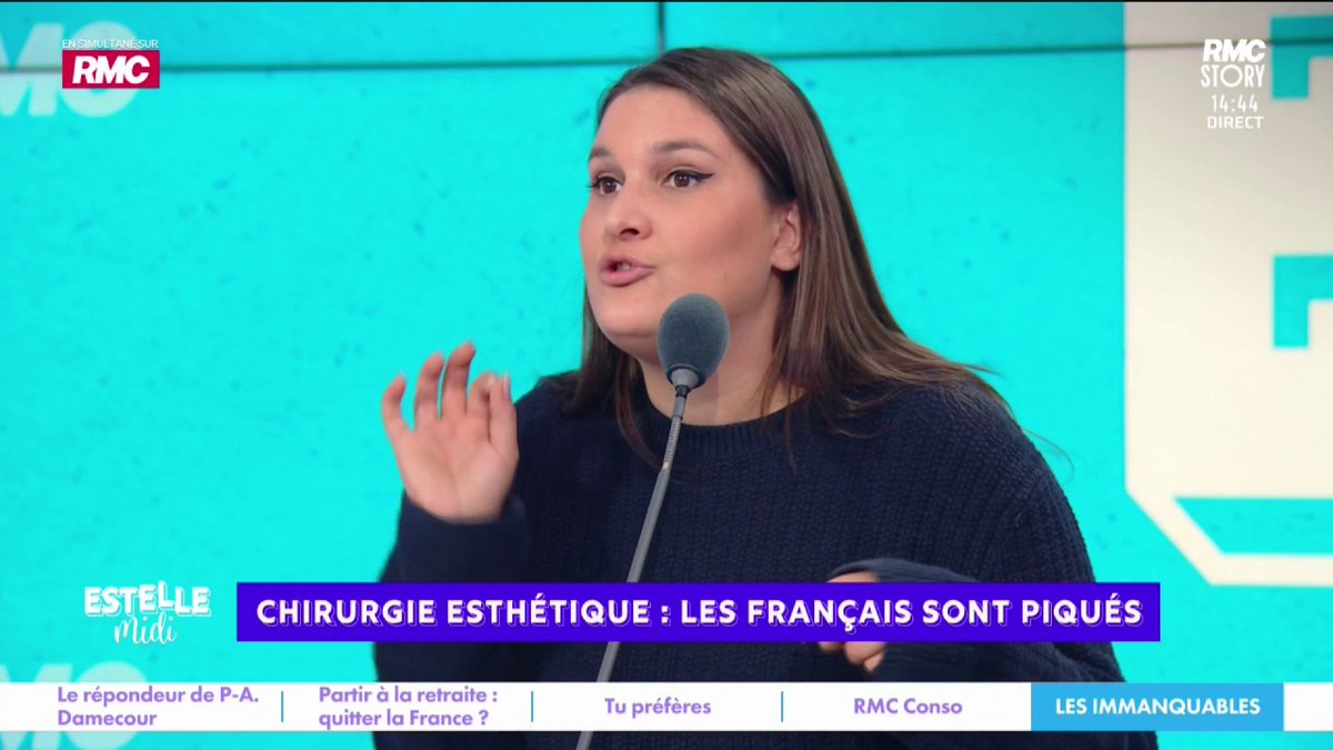 💉 Chirurgie esthétique : les Français sont piqués 🎙️ Juliette Briens : "Quand j'aurai le nombril au milieu des seins, je ferai tout remonter et je n'aurai aucun complexe ! Je n'ai pas envie de vivre avec des lavettes à la place des seins !" #EstelleMidi