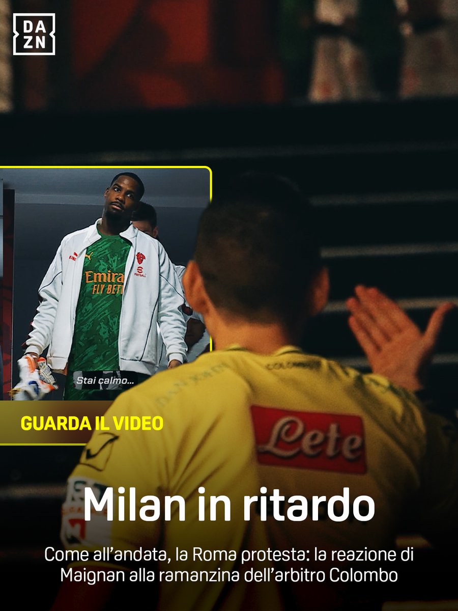 Battibecco Maignan-Colombo: "๐๐ญ๐๐ข ๐๐๐ฅ๐ฆ๐จ, ๐จ๐ก" ๐ฌ Il Milan a Roma รจ in ritardo, come all'andata โฑ๏ธ ๐ค Davide Bernardi BordoCam #RomaMilan รจ disponibile ora su #DAZN! ๐ฒ #Maignan