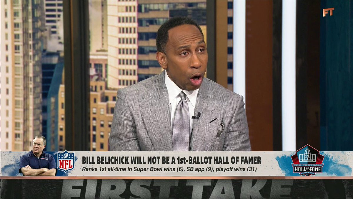 "Nobody should want to go into that Hall of Fame if Bill Belichick ain't in as a first-ballot Hall of Famer. ... It's a disgrace." Stephen A Smith reacts to Bill Belichick not being a first-ballot Hall of Fame selection 👀