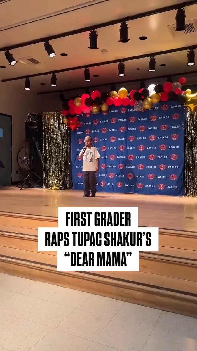 A first grader named Julian performs Tupac Shakur’s classic track “Dear Mama” at his talent show.