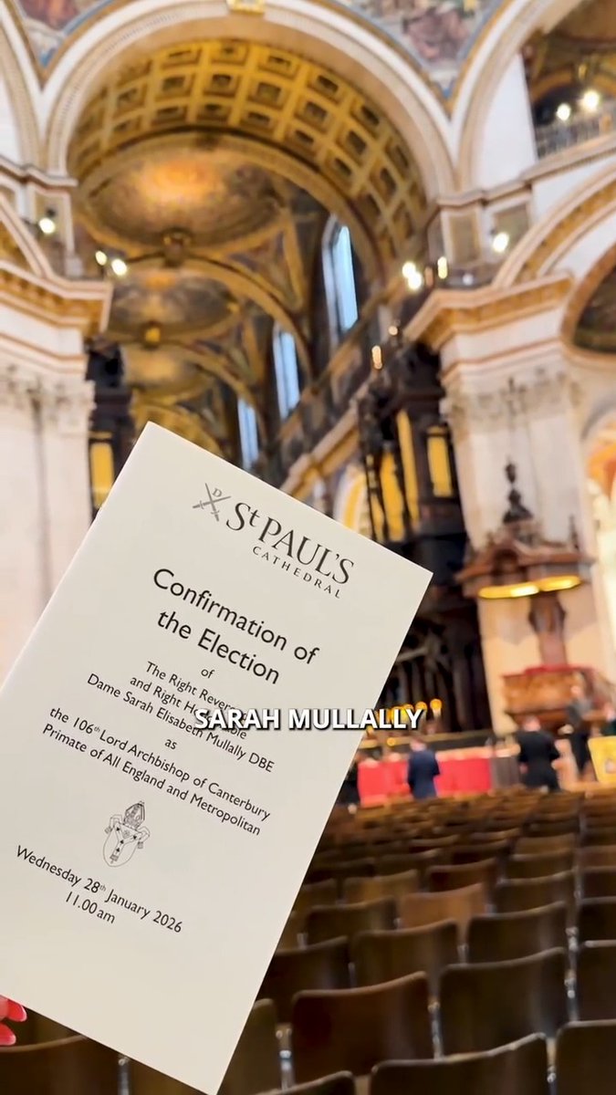 Today Bishop Sarah officially became the Archbishop of Canterbury! This was the Confirmation of Election service at St Paul's Cathedral, when the legal responsibilities of the role were formally handed over to her. Congratulations Archbishop Sarah Mullally 🎉