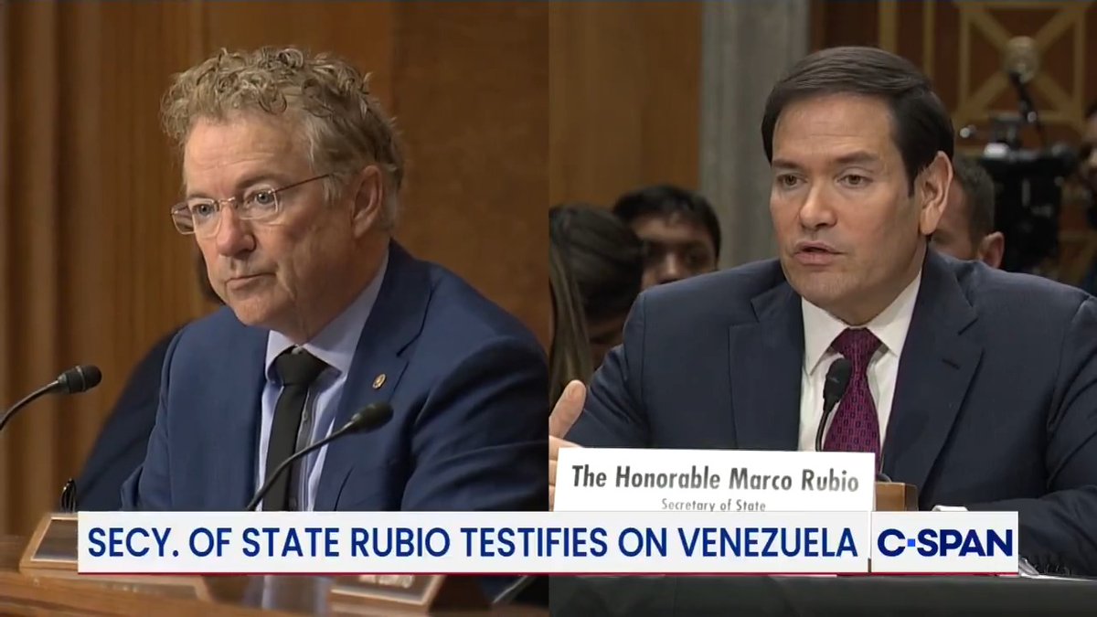 .Senator Rand Paul on Venezuela "If you reverse the circumstances, it becomes very difficult for these arguments to hold up...If a foreign country bombed our air defense missiles, captured and remove our president, and blockaded our country, would that be considered an act of war?"
