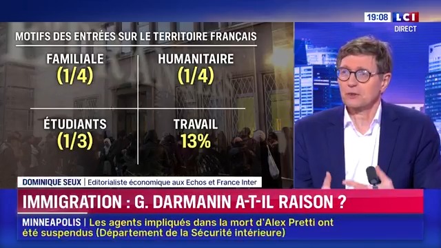 ▶️️️#France : Immigration en France : la vérité des chiffres “On a besoin d’immigration mais les français ont le droit de savoir pourquoi, combien et pour combien de temps les immigrés sont là. Les chiffres montrent qu’il n’y a pas de contrôle.” Dominique Seux #24hPujadas #LCI ⤵️