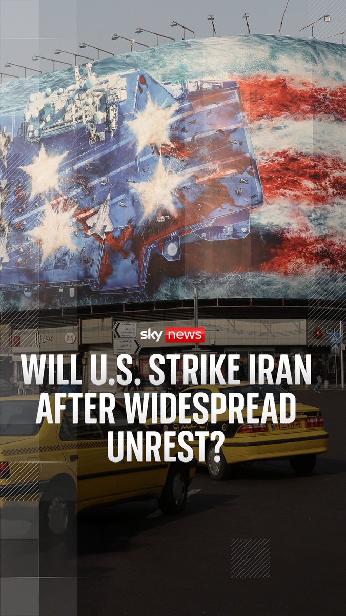 Will U.S. strike Iran after widespread unrest? Donald Trump says a "massive armada" of U.S. ships is heading to the Persian Gulf, warning Tehran that it must come to the table to negotiate a nuclear deal or risk further attack. Dominic Waghorn looks at what could happen ⬇️