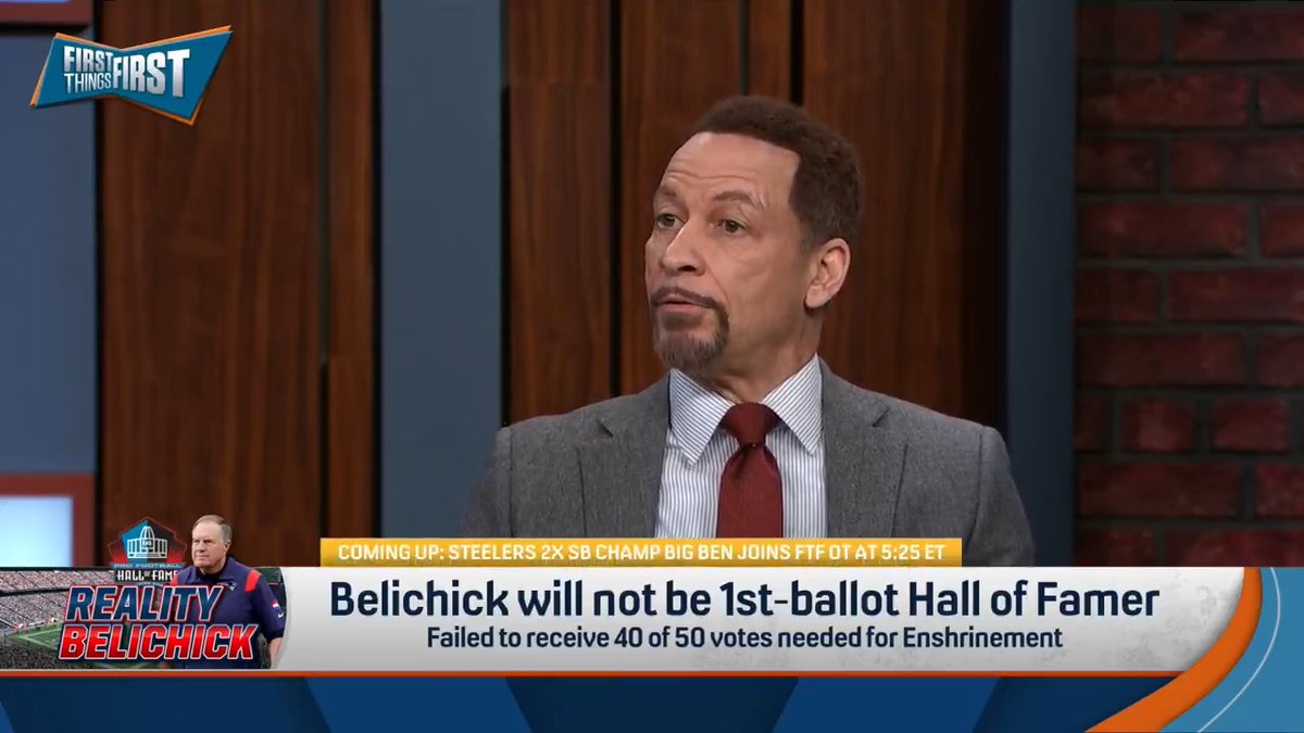 “There is only one explanation for Bill Belichick not getting in on the 1st-ballot and that is cheating. That’s it. If you didn’t vote for Bill Belichick for any other reason, you shouldn’t be a voter.” Chris Broussard explains: