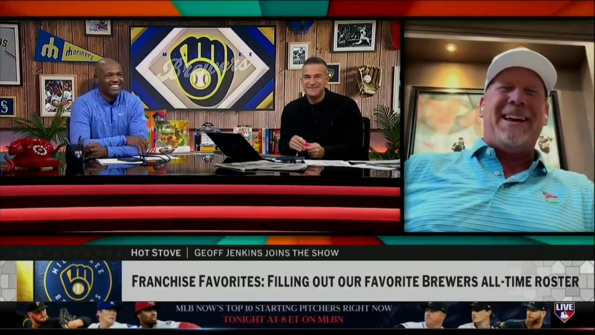 Geoff Jenkins has his former teammate Craig Counsell in his "Franchise Favorites" lineup for the Brewers!