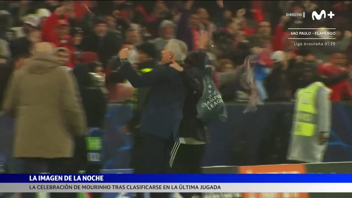 🤯 Delirio absoluto y lágrimas. Puro José Mourinho en el gol de Trubin. #LaCasaDelFútbol #UCL
