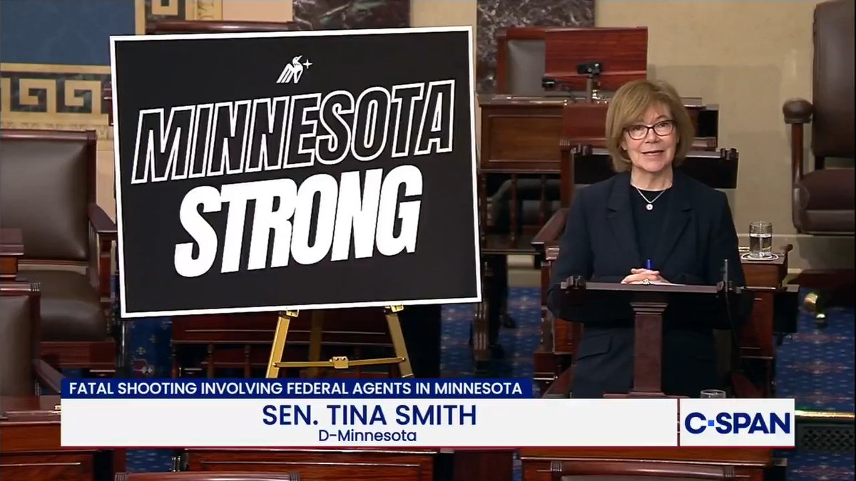 Sen. Tina Smith: "I want to just take a pause to acknowledge my beloved Minnesota. I am so proud to be your Senator."