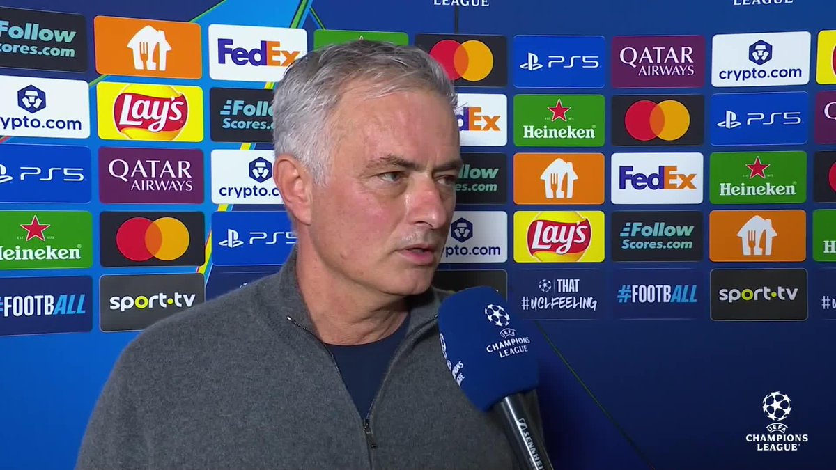 "When I made the last changes, I was told [that] is enough, so let's close the door... Then they tell me we need one more goal, but I cannot make more changes." 😱 José Mourinho reflects on the madness of Benfica's insane finish as they qualify for the #UCL knockout playoffs 😅