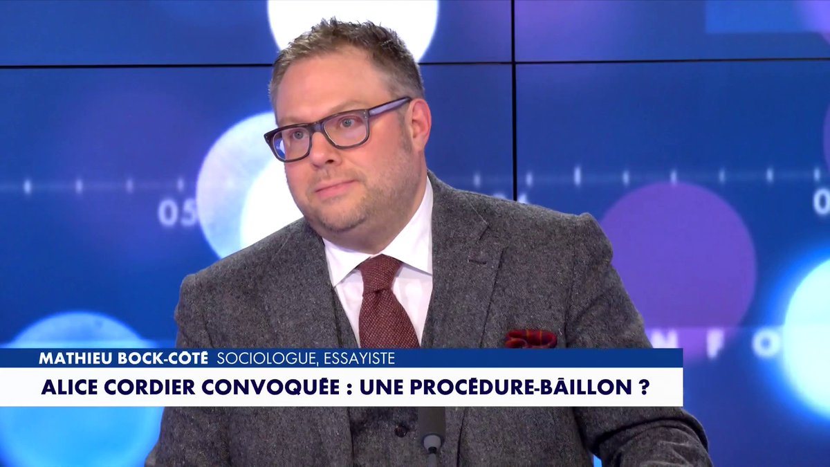 «Alice Cordier convoquée : une procédure-bâillon ?» : l'édito de Mathieu Bock-Côté dans #Facealinfo