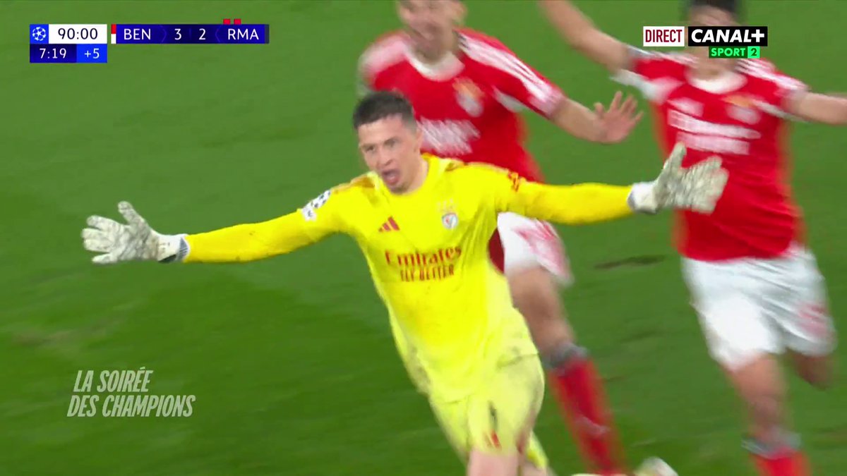 #LDC ⭐️ : Scénario totalement fou 😱🔥 Le Benfica de José Mourinho renverse le Real Madrid et se qualifie pour les barrages à la dernière seconde, sur un but venu d’ailleurs de son gardien ⚽🧤