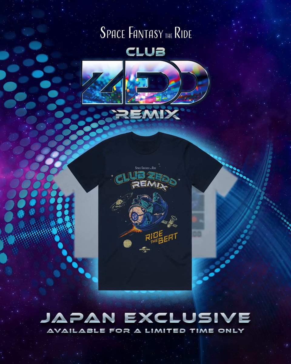 🚨 It’s OPENING WEEKEND for my rollercoaster “Space Fantasy - The Ride: CLUB ZEDD REMIX” at Universal Studios Japan 🎢🤩 !!! To celebrate, we launched a merch store in Japan with 2 exclusive CLUB ZEDD T-Shirts!! Available this weekend only!