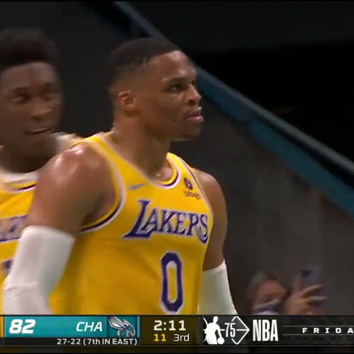 4 YEARS AGO TODAY Russell Westbrook scored 30 of his 35 points in the 2nd half vs the Hornets🔥 The previous Laker with a 30-point half was Kobe (38) in his final NBA game.