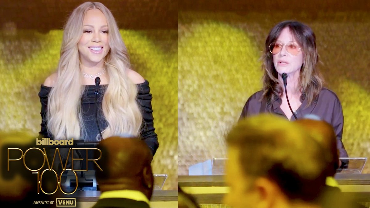 “I’m grateful to work alongside someone who advocates so steadfastly for songwriters.” 💯 Mariah Carey presents Universal Music Publishing Group’s Jody Gerson with the Executive of the Decade award at Billboard Power 100 during Grammys week.