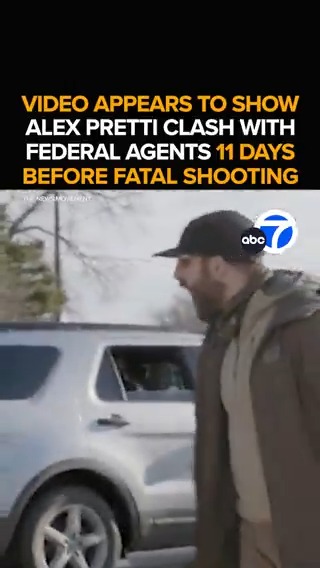 A new video appears to show Alex Pretti clash with federal agents 11 days before the shooting that took his life. Pretti appears to spit toward a federal vehicle before kicking out a taillight. The new video raising new questions. Tonight at 11 from ABC7.