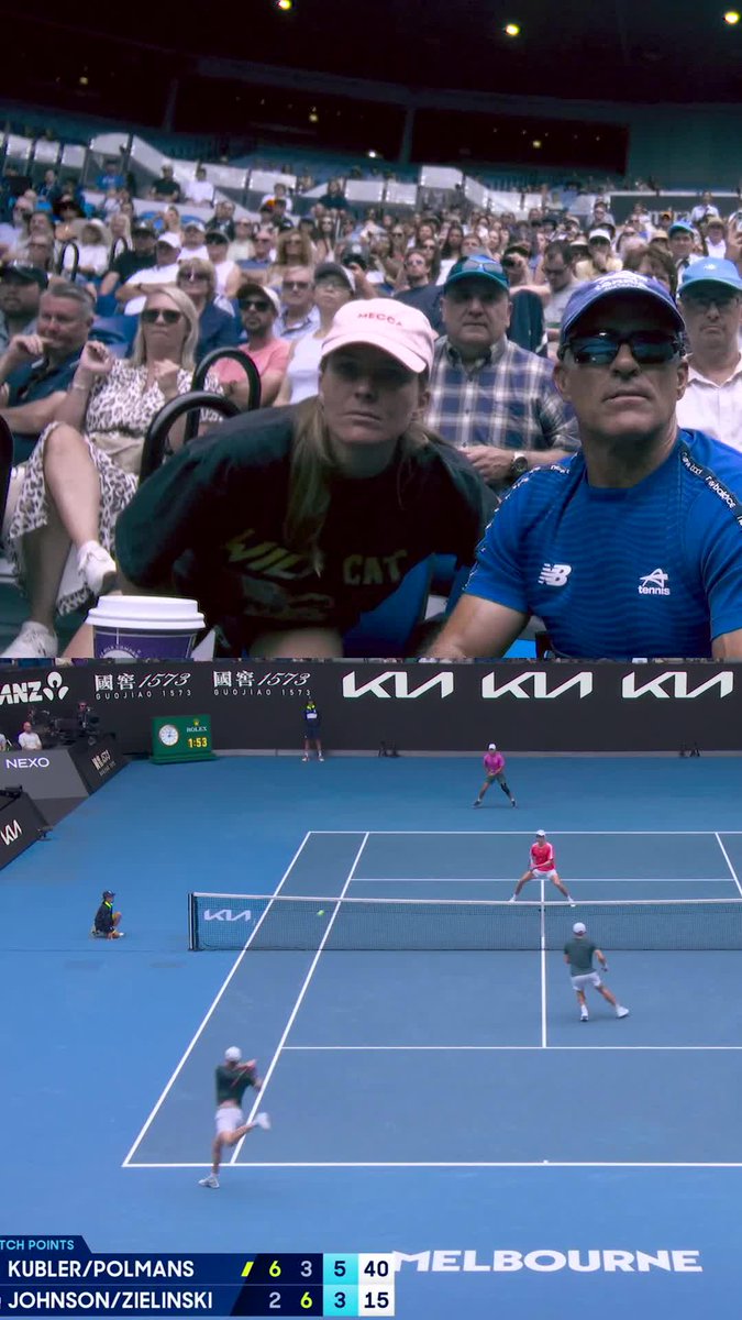 Maddy Inglis watching her fiancé, Jason Kubler and his doubles partner Marc Polmans fail to convert a match point might be the best thing you'll see today 😅 Wide World of Sports • ESPN • TNT Sports • WOWOWテニス • #AO26