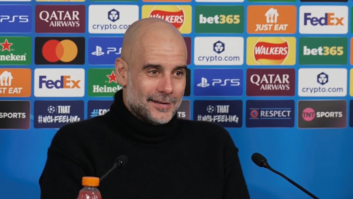 Pep Guardiola thanked Jose Mourinho following Benfica's last minute goal against Real Madrid gave Manchester City a top 8 finish 🌍