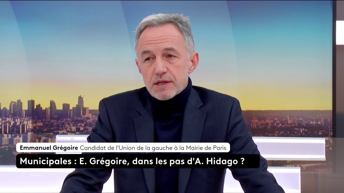 🔴 🗣 "La gauche à Paris, c'est 130 000 logements sociaux, c'est 600 à 700 000 personnes qui probablement n'habiteraient plus Paris si la gauche n'avait pas été là pour les protéger", affirme Emmanuel Grégoire, candidat de l'Union de la gauche à la mairie de Paris. #canal16