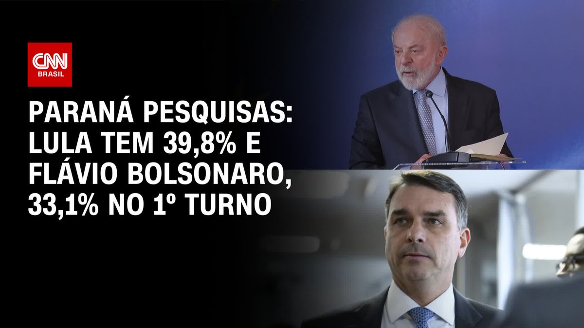 Paraná Pesquisas: Lula tem 39,8% e Flávio Bolsonaro, 33,1% no 1º turno; assista #CNNNovoDia