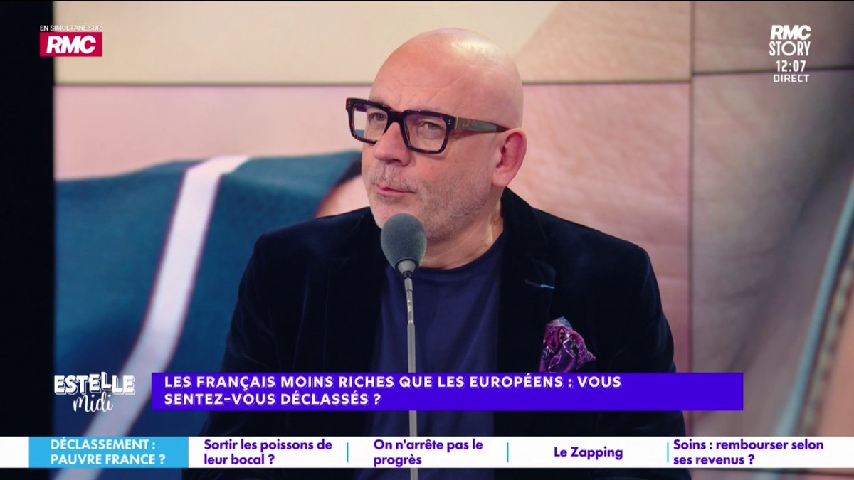 💶 Les Français moins riches que les Européens 🎙️ frédéric hermel🇫🇷 : "Pendant ma jeunesse j'ai cru être le citoyen d'un grand pays... Que s'est-il passé pendant 40 ans ? Une amie a bac+5, dirige 3 médiathèques, elle ne gagne pas 2 000€ ! Il faut penser aux Français !" #EstelleMidi