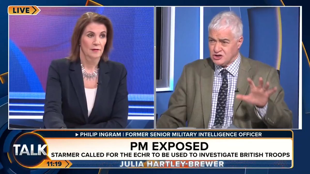 🚨 "I don't understand how ANY veteran can be in Starmer's cabinet after these revelations have come out and STILL hold their head high!" Former British Army Colonel Philip Ingram calls for the removal of Keir Starmer and Lord Hermer. Julia Hartley-Brewer | Philip Ingram MBE 🇬🇧🇮🇪🇺🇦
