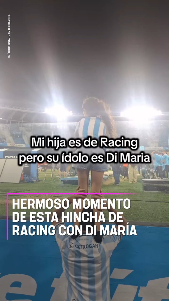 Hermoso momento de esta hincha de Racing con Fideo Di María 🫶 📹 IG /nikkitacita
