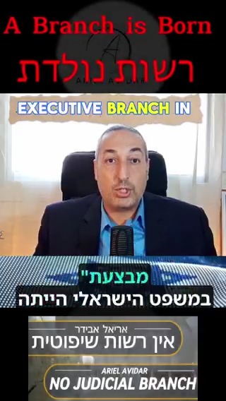 "A Branch is Born" -In 2001, the Knesset created a FAKE "Executive Branch", aka "The Government" -They did so to justify elevating the Court into a FAKE "Judicial Branch" -And using FAKE "Basic Laws", the Court defends itself from future Knessets
