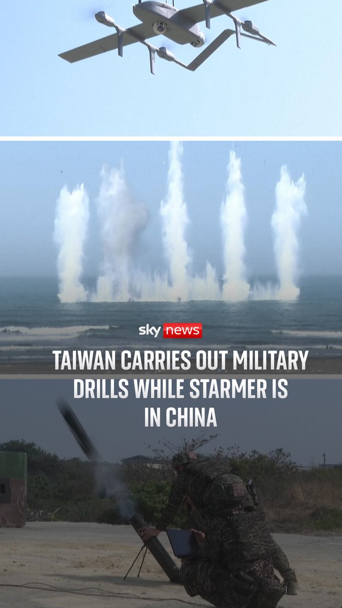 Taiwan's armed forces are conducting "emergency exercises" because of ongoing tensions with China. The military drills are happening at the same time as Sir Keir Starmer's visit to Beijing. 🔗