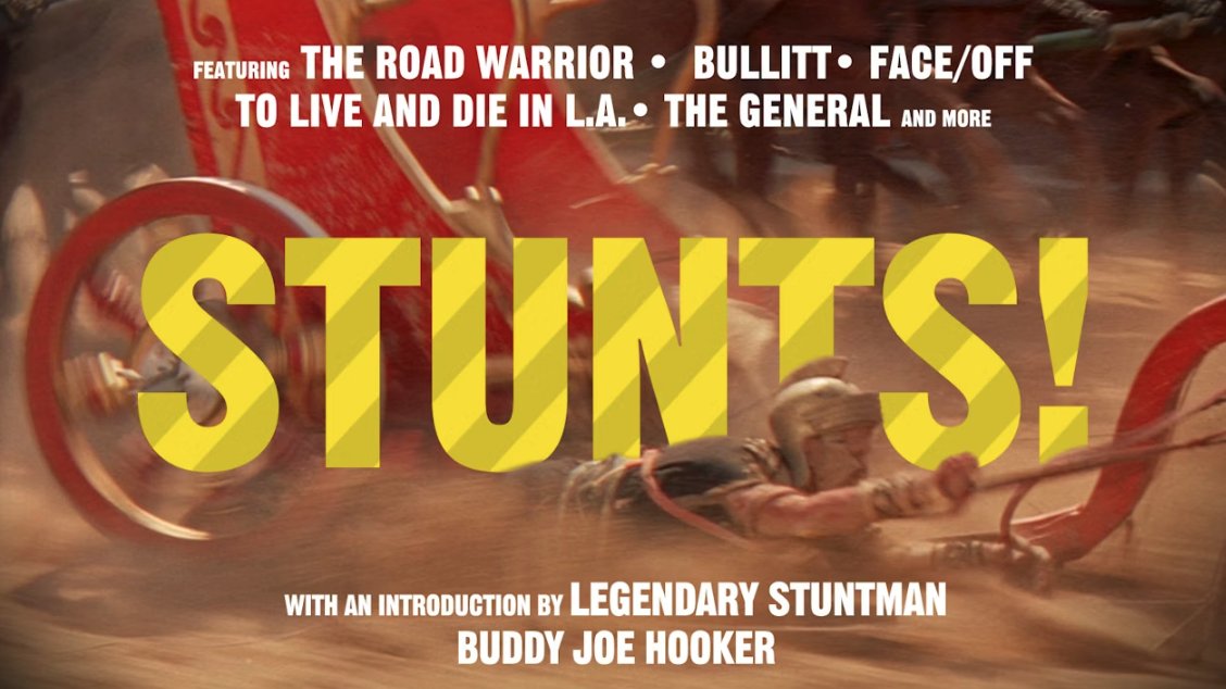 STUNTS! | Coming to Criterion Channel on February 1! Don’t try this at home! Cocurated by legendary stunt artist Buddy Joe Hooker, this thrill-packed tribute to the art of stunt design—which will be celebrated at the one hundredth Academy Awards in 2028 via the long-overdue addition of a new category—celebrates the bold, ingenious visionaries whose invention and daring have brought seemingly impossible images to the screen.