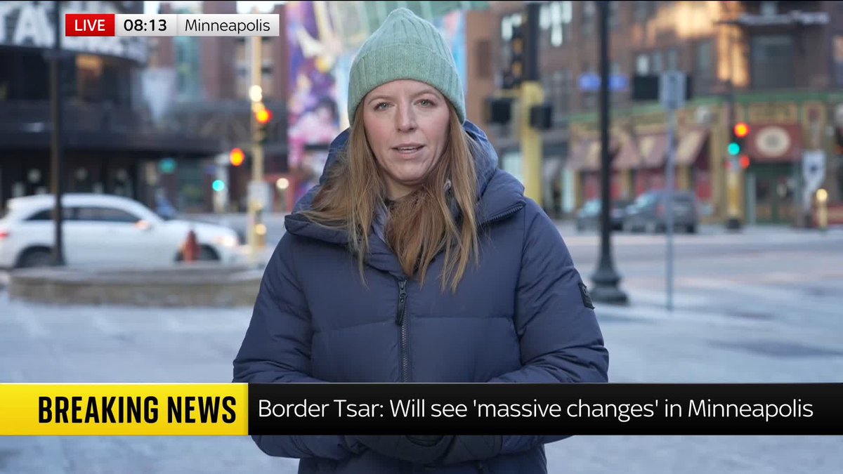 BREAKING: Donald Trump's border tsar, Tom Homan, has said that he is hoping to reduce the number of immigration agents in Minneapolis. Sky's @MarthaKelner reports ⬇️ Read more 🔗 📺 Sky 501, Virgin 602, Freeview 233 and YouTube