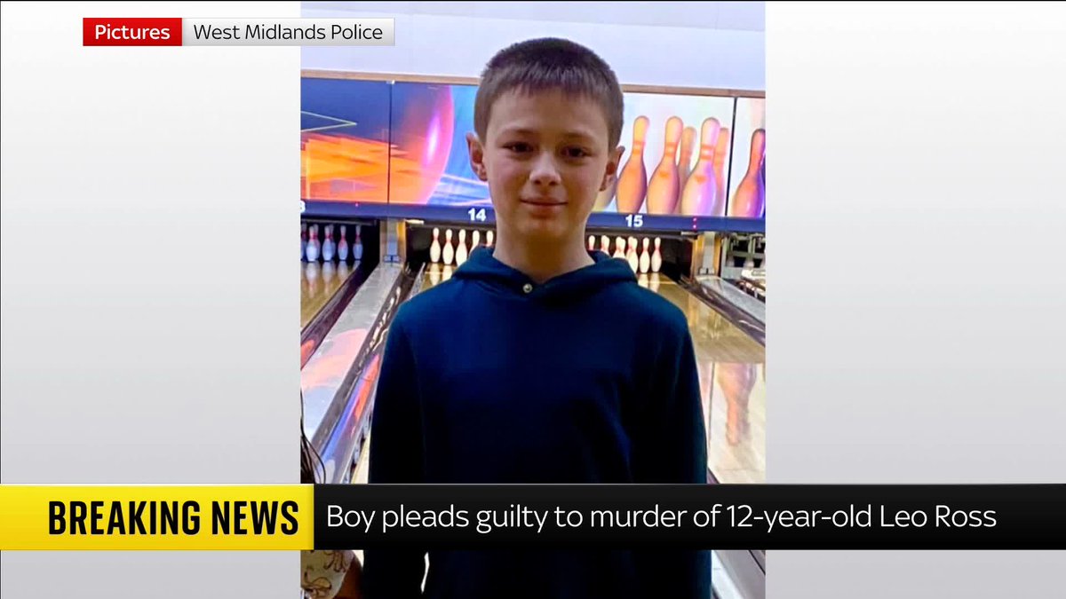 A teenager has pleaded guilty to the murder of 12-year-old Leo Ross from Birmingham, who suffered fatal injuries after he was stabbed in the stomach in January last year. @OliviaGuthrieTV reports ⬇️ Latest 🔗 📺 Sky 501, Virgin 602 and Freeview 233