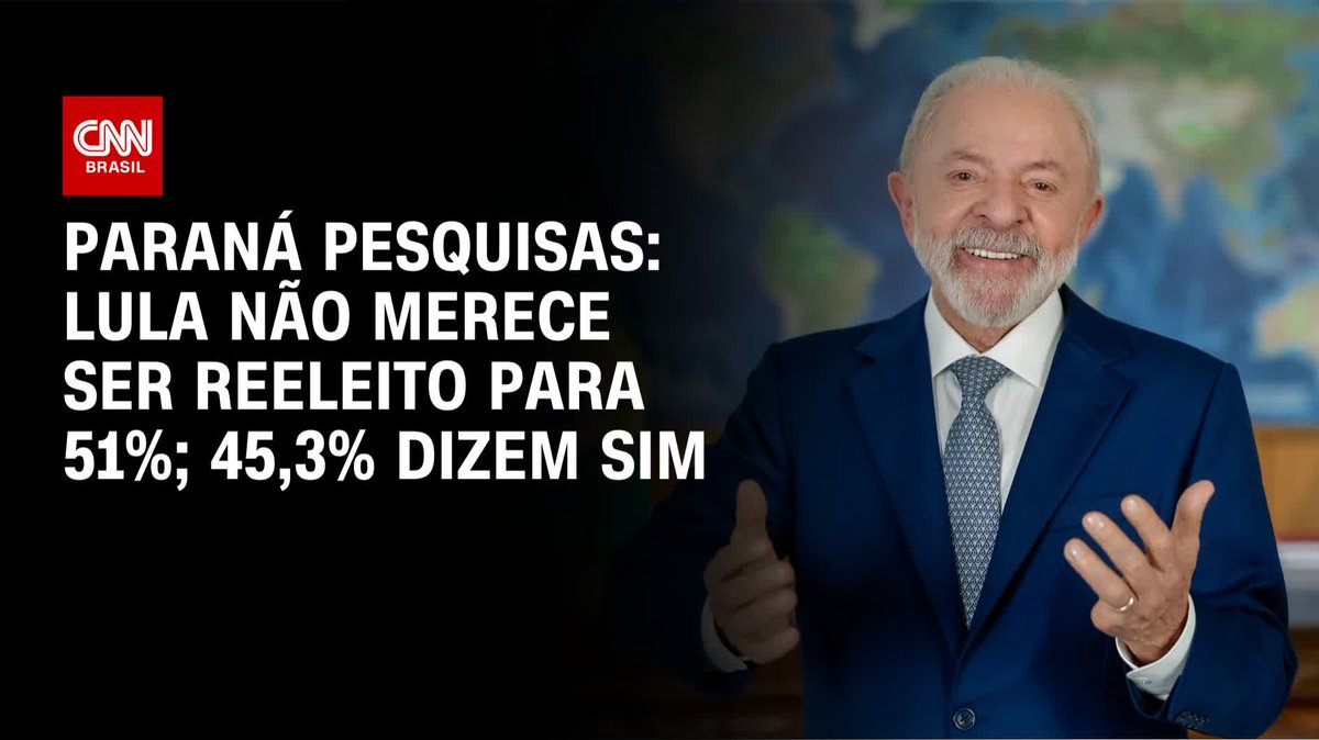 CNN: Paraná Pesquisas: Lula não merece ser reeleito para 51%; 45,3% dizem sim; FLÁVIO BOLSONARO PRESIDENTE
