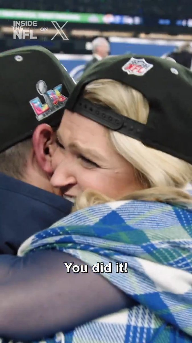 "You're amazing." Mike MacDonald's wife was so proud of him for reaching the Super Bowl ❤️ @InsideTheNFL NFL Playoffs Mic’d Up on X