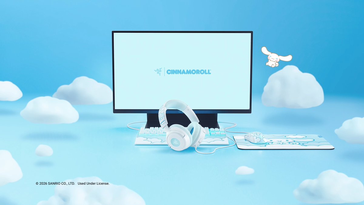 He’s floating down from the clouds. Cozy gaming starts with our Razer | Cinnamoroll Collection, created in collaboration with @Sanrio: The dreamiest lineup, now also available at and RazerStores. #Razer #Cinnamoroll #Sanrio