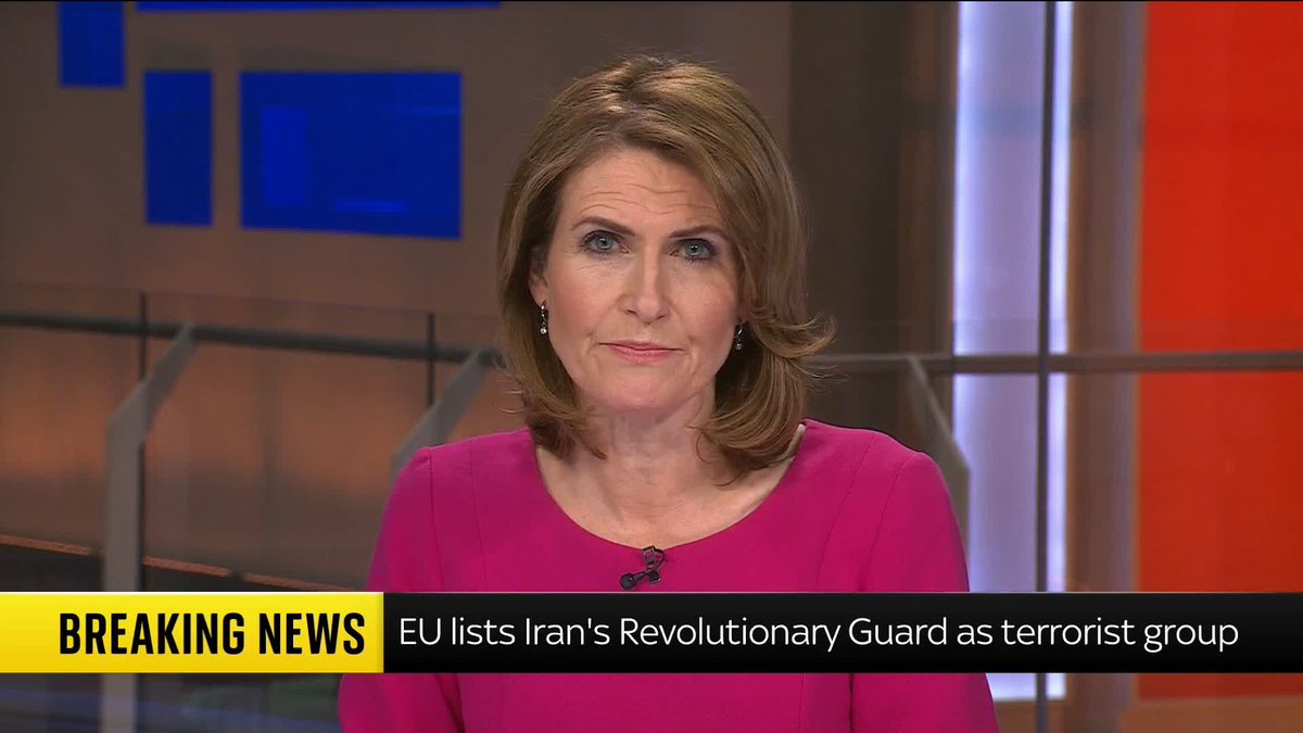 BREAKING: Iran's Revolutionary Guard Corps has been designated a terrorist group by the EU after the deadly crackdown on nationwide protests. Sky's JayneSeckerSky has the latest ⬇️ Iran live updates 🔗 📺 Sky 501, Virgin 602, Freeview 233 and YouTube