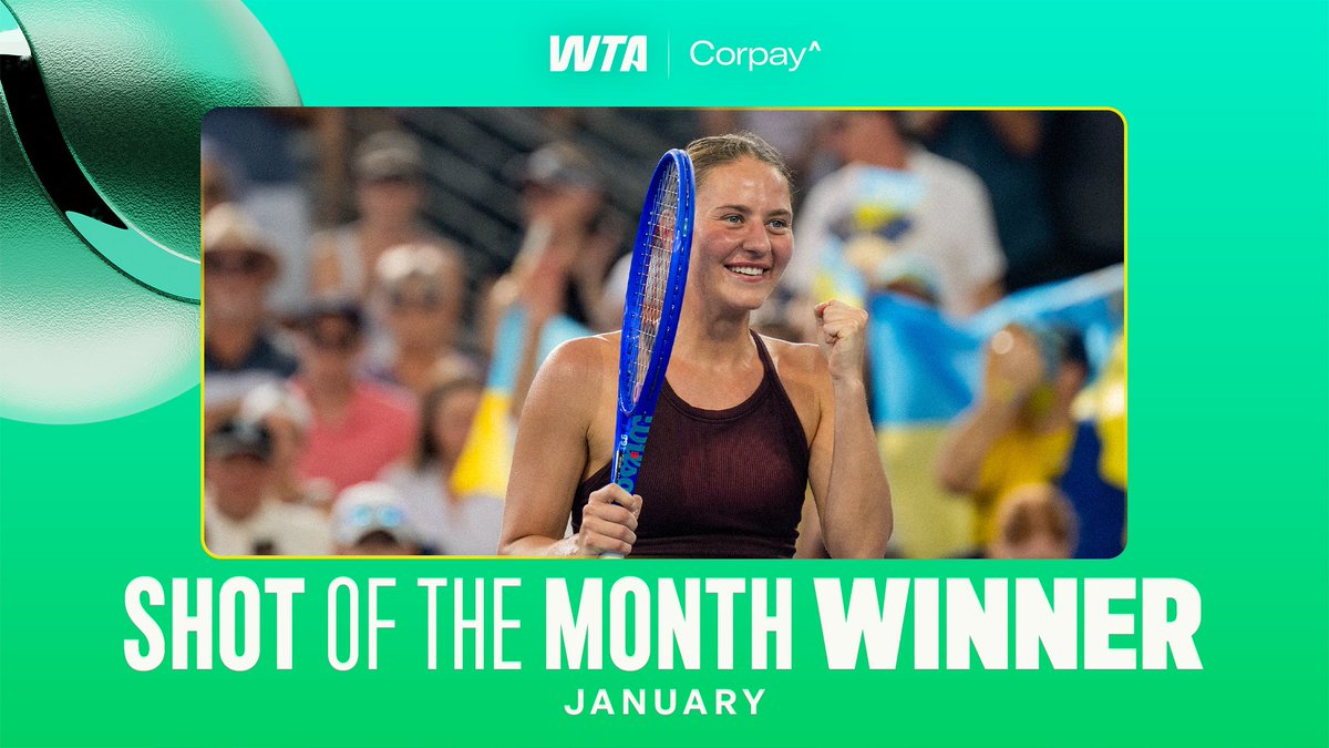 "That is unbelievable!" 😮 The Shot of the Month winner for January is... Marta Kostyuk! Presented by Corpay Cross-Border Solutions