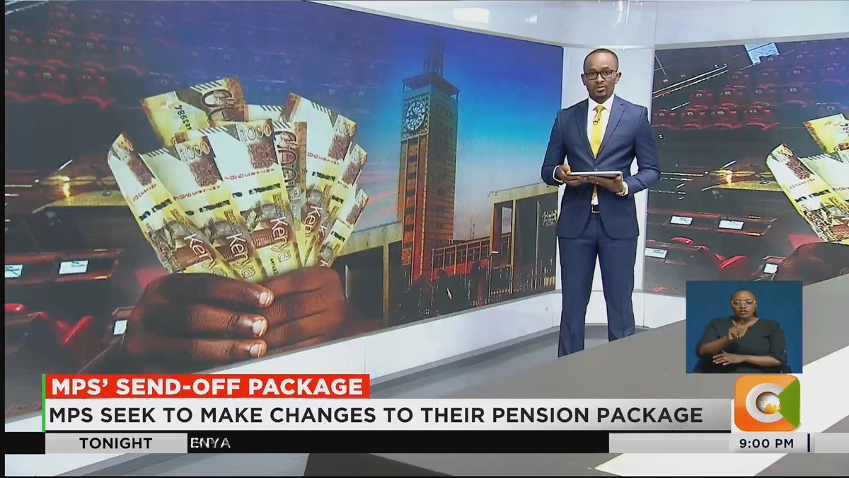 MPs’ Send-Off Package: MPs seek to make changes to their pension package Changes seek to cushion one-term legislatures Bill seeks to extend pension payback period to 45 months Two-term MPs who lose and return to enjoy monthly pension #CitizenTonight
