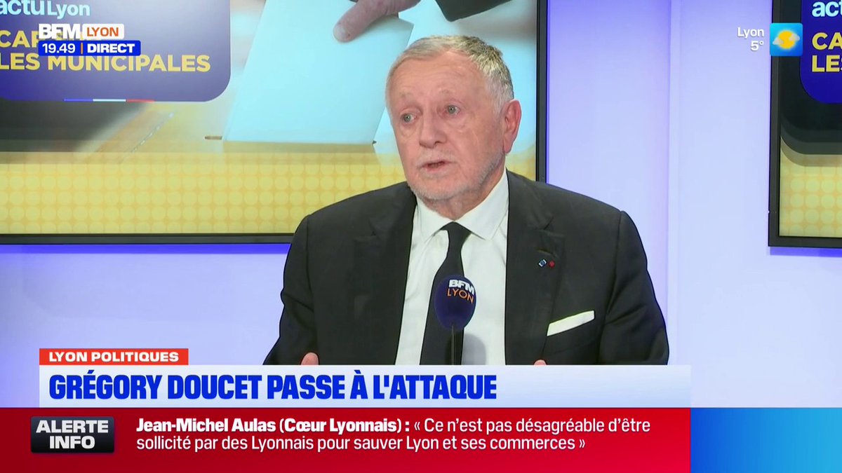 🗨️ "Ne polémiquons pas, il y aura les électeurs pour juger" Jean-Michel Aulas réagit aux critiques de Grégory Doucet sur son programme