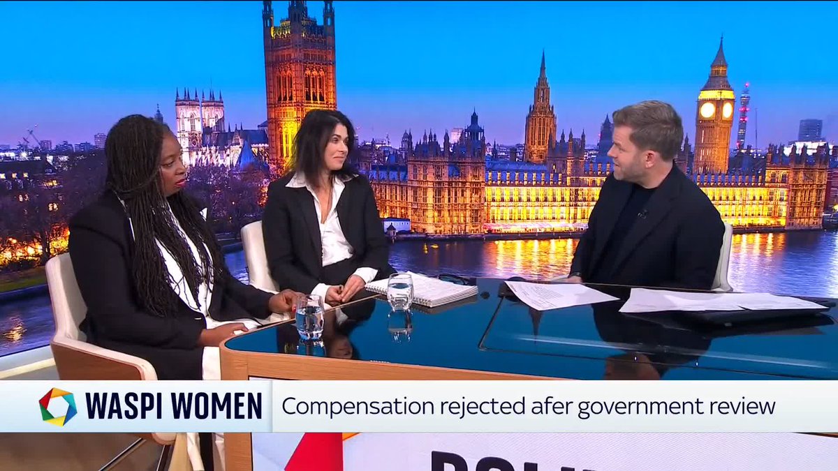 The govt has restated its rejection of the Women Against State Pension Inequality (WASPI) campaign group’s claim that billions are owed to women affected by changes to state pension age. Emily Sheffield discusses with Dawn Butler ✊🏾💙. ⬇️ 📺 Sky 501