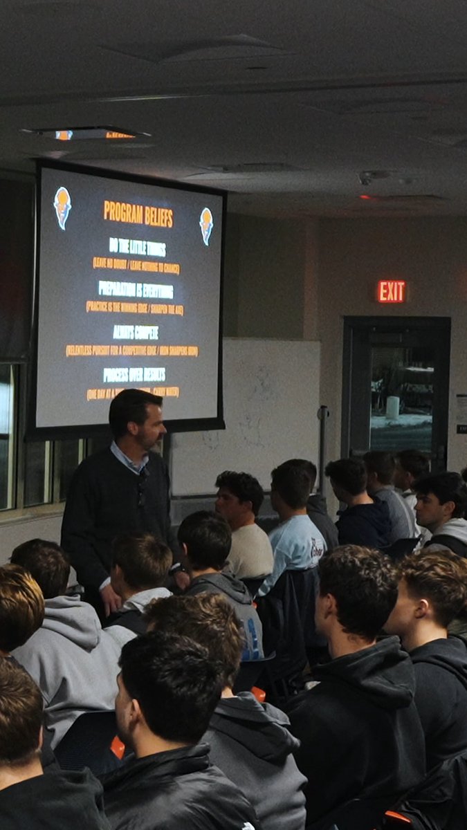 First message. First meeting. The standard is set. Coach addresses the team as a new chapter of Bucknell Football begins. #ThunderOn #rayBucknell
