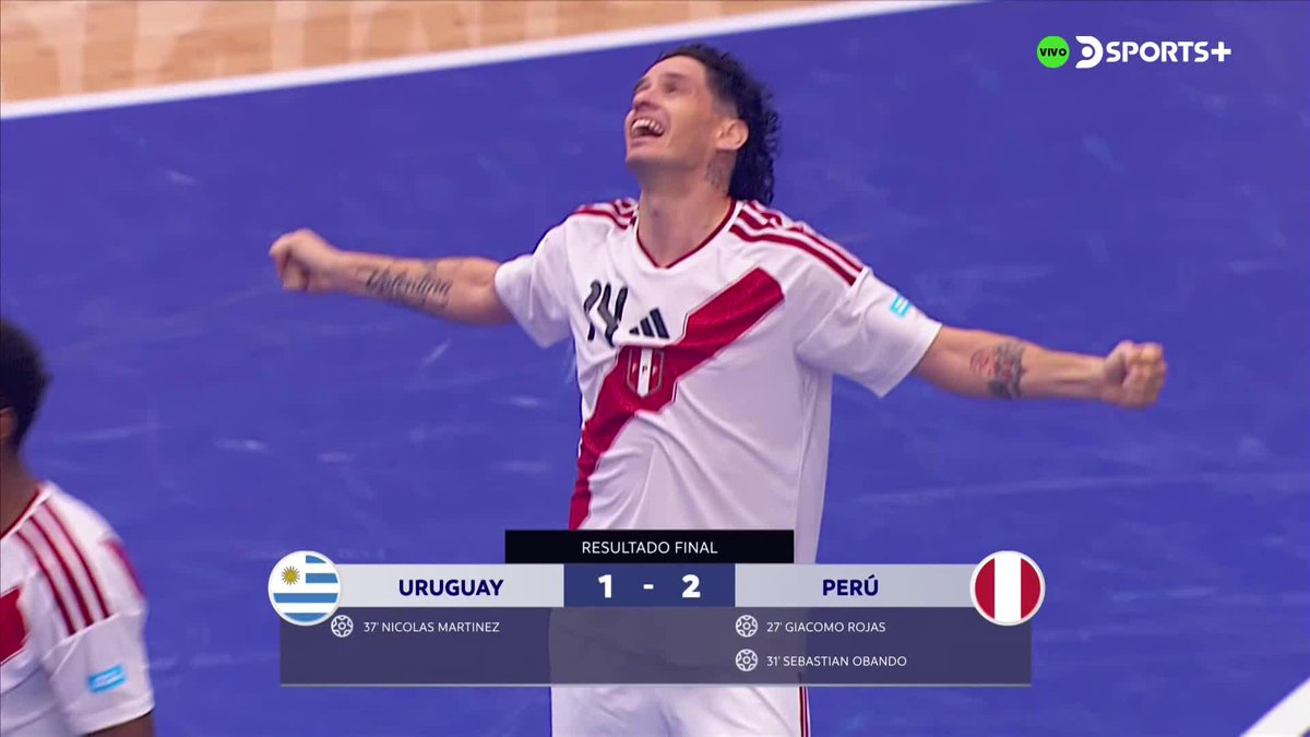 ¡TRIUNFO HISTÓRICO PERUANO! 🇵🇪 Perú venció 2-1 a Uruguay y jugará por primera vez las semifinales de la CONMEBOL #CopaAméricaEnDSPORTS. #FutsalEnDSPORTS
