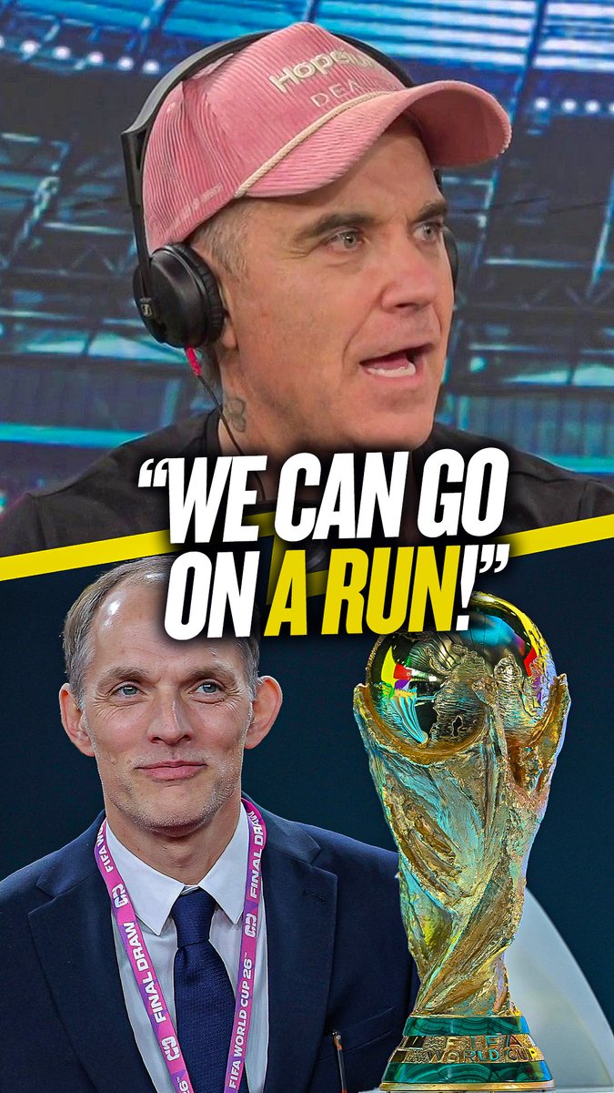 🧠 "It's the psychological problem we have to get over" 🤩 "If we do that we can go on a run!" Robbie Williams on England's hopes of finally winning the world cup a second time