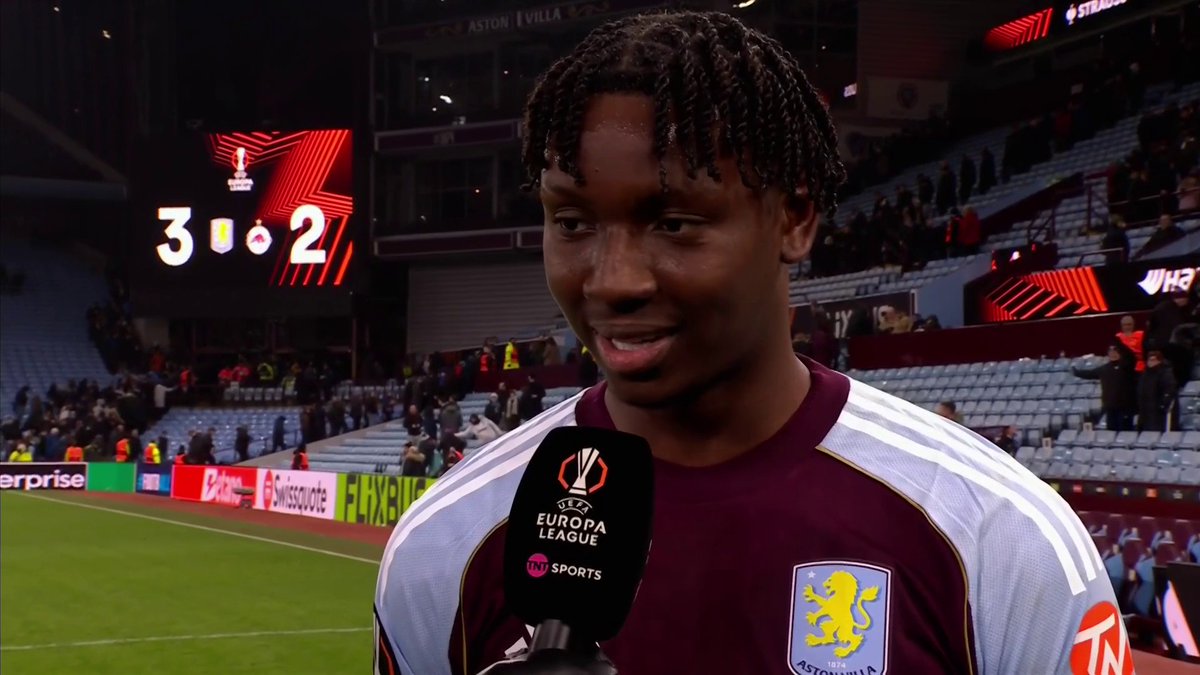 "It's just really nice to make my family proud" ❤️ Jamaldeen Jimoh-Aloba speaks on how much it meant to get his first goal for Aston Villa 🙌 🎤 @julesbreach