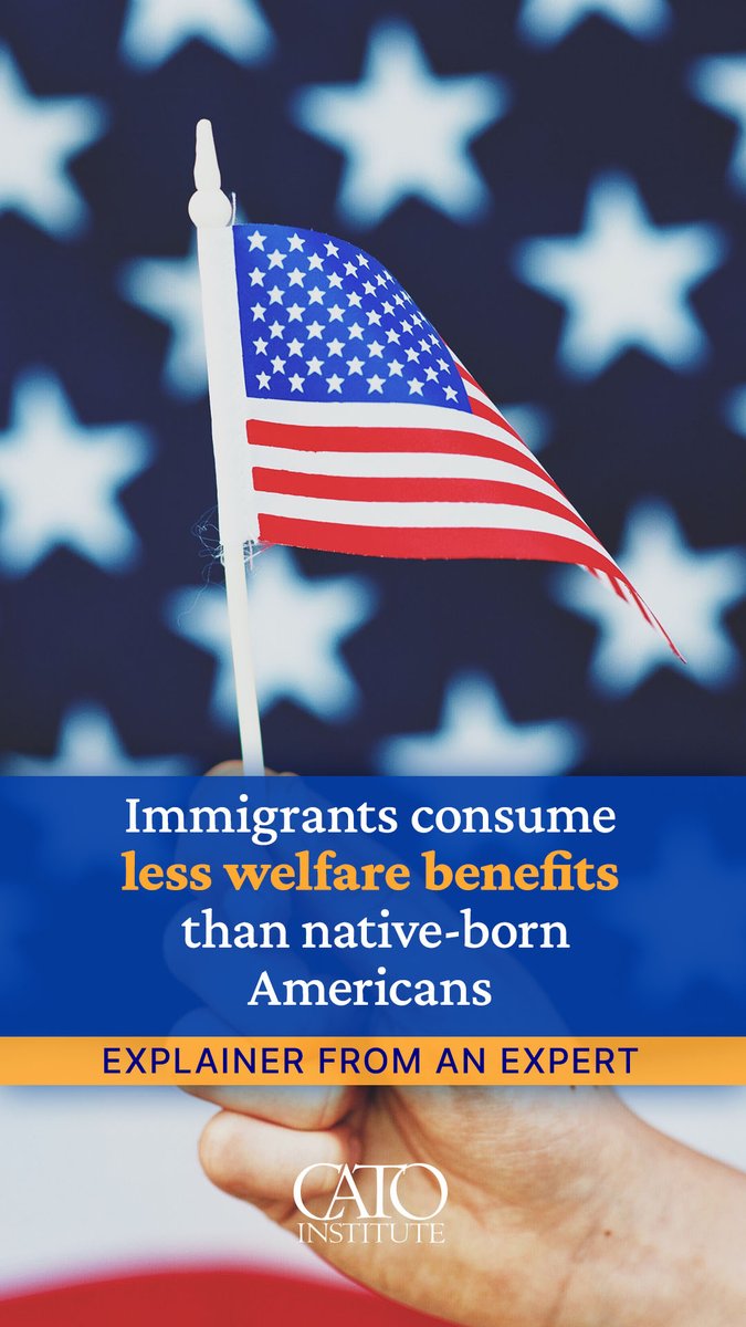 Immigrants consume 24% fewer welfare benefits per capita than native-born Americans, and noncitizens consume 53% less. Learn more in a new Cato Institute study from The Alex Nowrasteh.