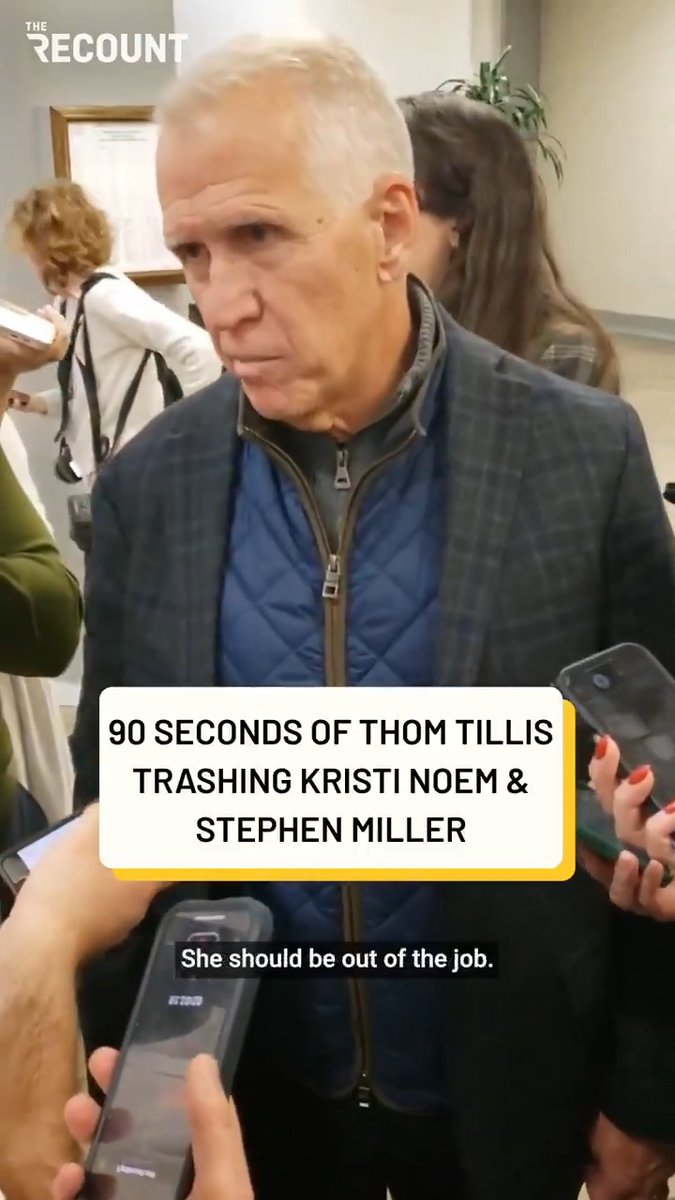 If Kristi Noem and Stephen Miller have no haters, Thom Tillis is dead.
