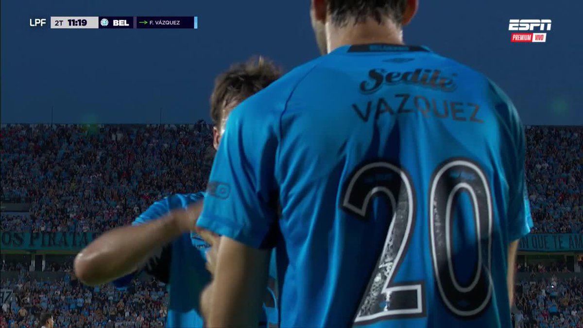 ¡MOMENTO ESPECIAL EN EL GIGANTE DE ALBERDI! El Mudo Vázquez vuelve a jugar en Belgrano e ingresó en el ST del partido ante Tigre en el #TorneoApertura. 📺 ESPN Premium | Suscribite al Pack Fútbol en