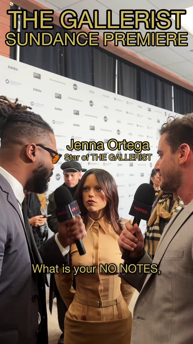 She is GLOWING when getting asked her fav questions 🥹😭 Jenna Ortega red carpet interview at The Gallerist Premiere at Sundance Film Festival Scarface 📸No Notes found by JOfilmlove