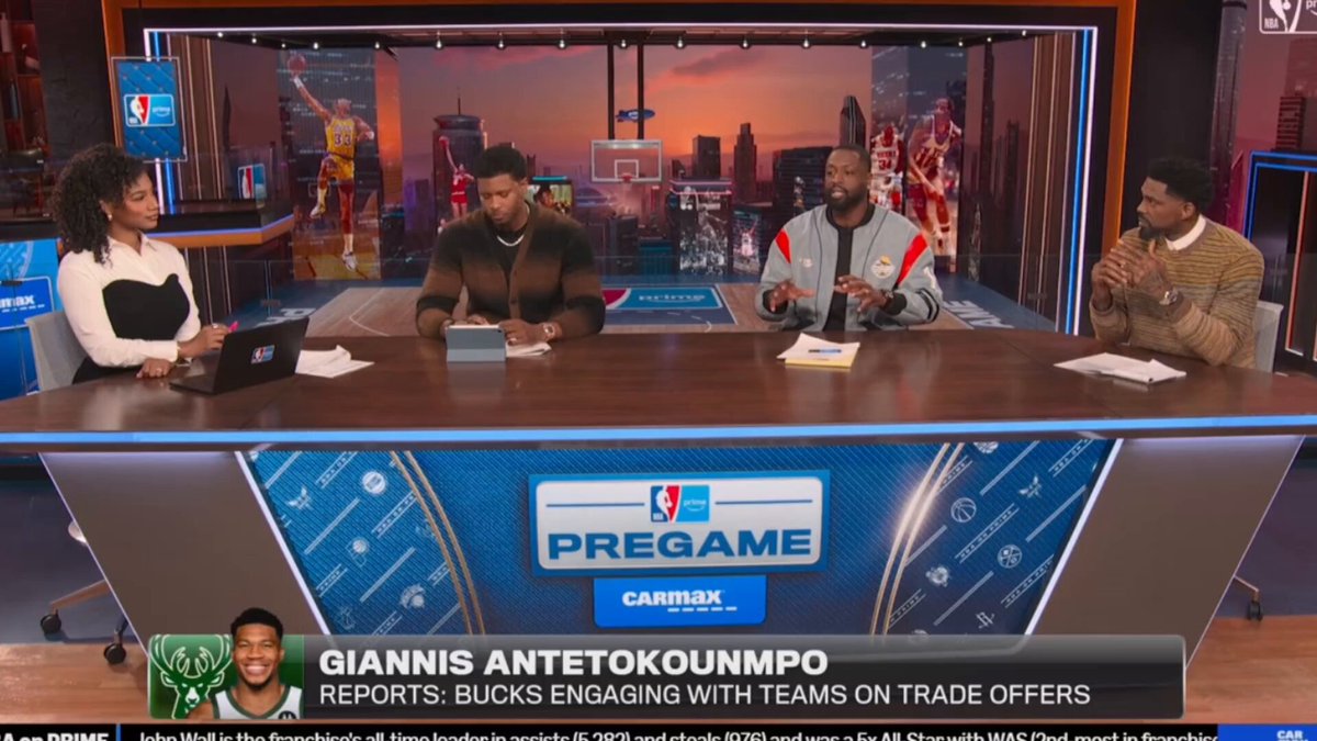 D Wade and Haslem on Giannis future: Wade: We want to see Giannis happy. There are probably markets people want to see him in... UD im ready for this saga to be over UD: Obviously want Giannis to be happy. I push for the East so whatever they do I just want to see good basketball and Giannis to be happy (D Wade and UD trying not to laugh when Wade said he was ready for this to be over 👀)