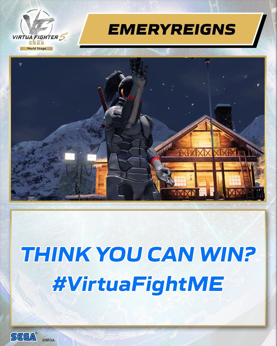 1000 real-world players await in the World Stage. Think you have what it takes to beat them? Good luck you’re going to need it! Do you think you have what it takes to defeat me? 🥷 I challenge you to find my Ghost in Virtua Fighter 5 World Stage! You can find me in the new “World Stage” mode in the “10 Years Later” arcade with some of the best opponents in the world! Good luck, you’re gonna need it 🔥- EmeryReigns